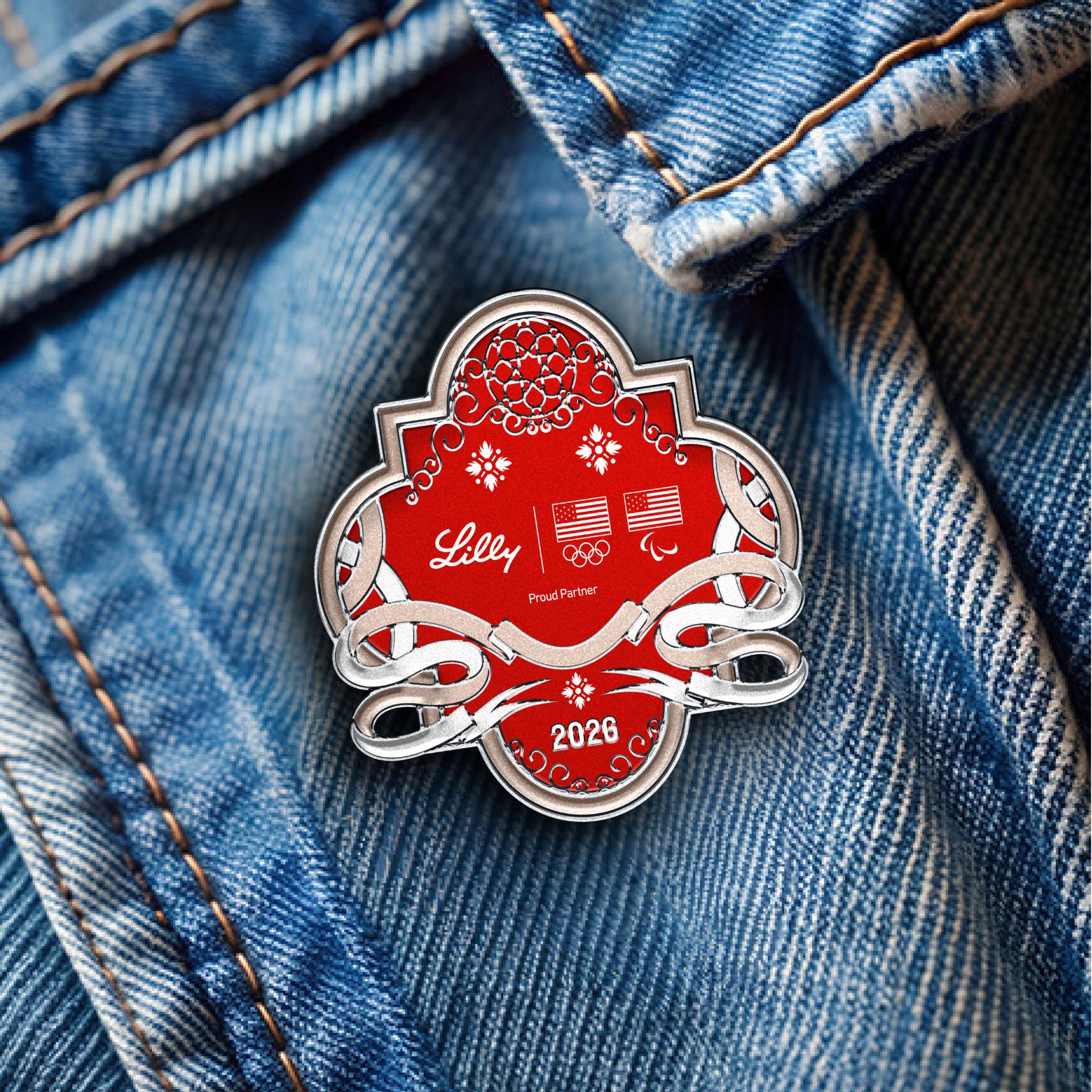 Lilly Team USA Store. Italian Motif Commemorative Lilly x Team USA Pin