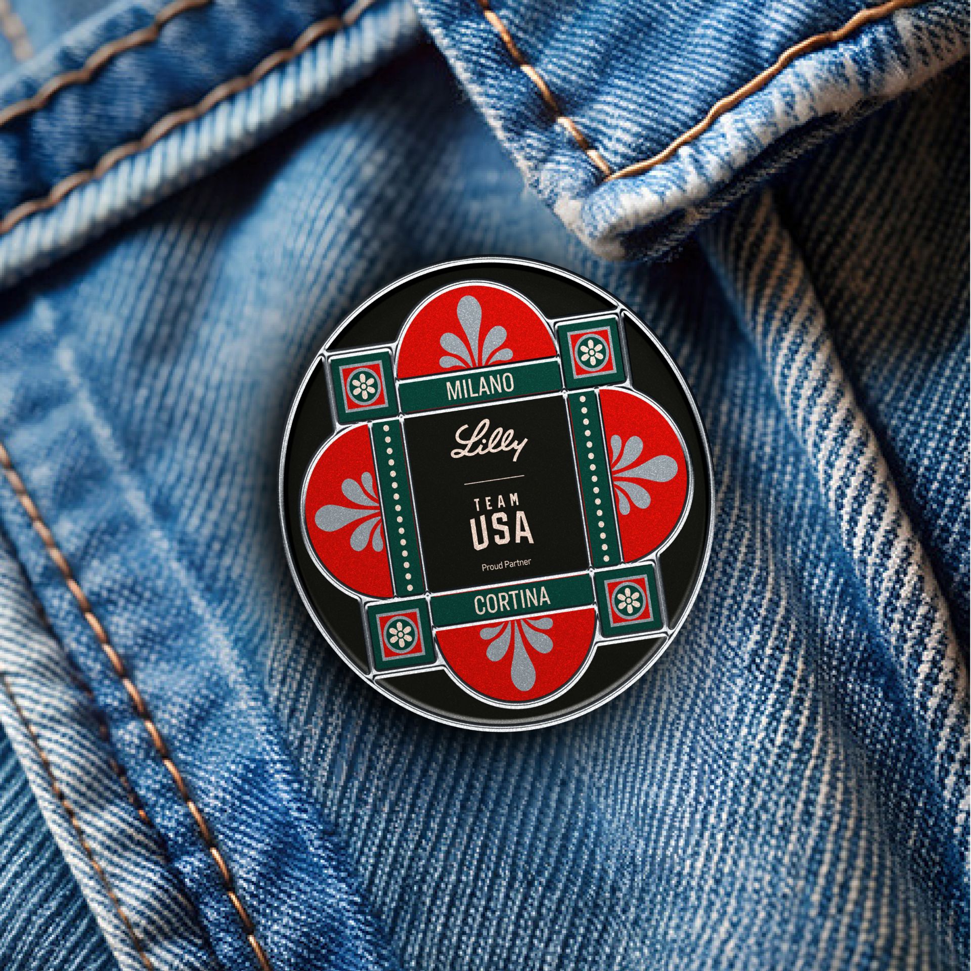 Lilly Team USA Store. Artisan Mosaic Commemorative Lilly x Team USA Pin